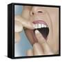 Flossing Between Front Teeth-null-Framed Stretched Canvas