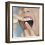 Flossing Between Front Teeth-null-Framed Art Print