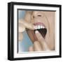 Flossing Between Front Teeth-null-Framed Art Print