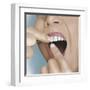 Flossing Between Front Teeth-null-Framed Art Print