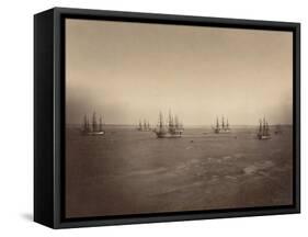 Flotte française en rade de Brest-Gustave Le Gray-Framed Stretched Canvas