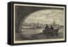 Flounder Fishing at Waterloo Bridge-null-Framed Stretched Canvas