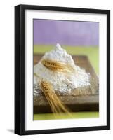 Flour and Wheat on Cutting Board-Leigh Beisch-Framed Photographic Print