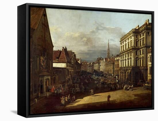 Flour Market Squarein Vienna-Bernardo Bellotto-Framed Stretched Canvas