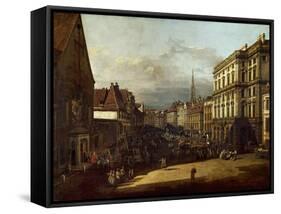 Flour Market Squarein Vienna-Bernardo Bellotto-Framed Stretched Canvas