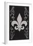 Flourish and Fleur de Lis - Black-Lantern Press-Framed Art Print