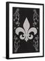 Flourish and Fleur de Lis - Black-Lantern Press-Framed Art Print