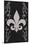 Flourish and Fleur de Lis - Black-Lantern Press-Mounted Art Print