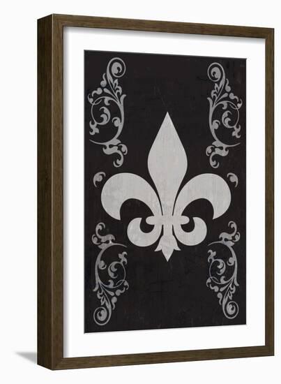 Flourish and Fleur de Lis - Black-Lantern Press-Framed Art Print