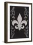 Flourish and Fleur de Lis - Black-Lantern Press-Framed Art Print