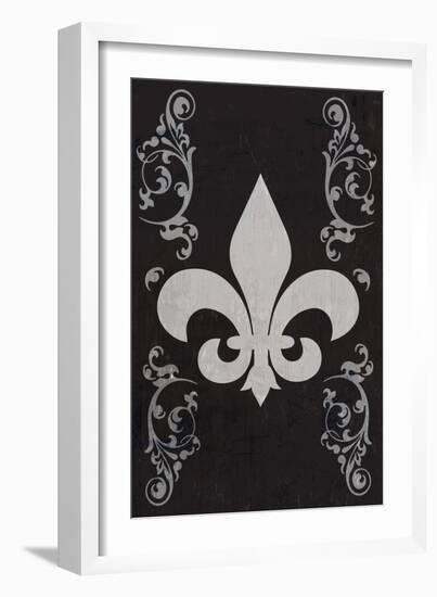 Flourish and Fleur de Lis - Black-Lantern Press-Framed Art Print