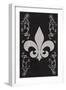 Flourish and Fleur de Lis - Black-Lantern Press-Framed Art Print