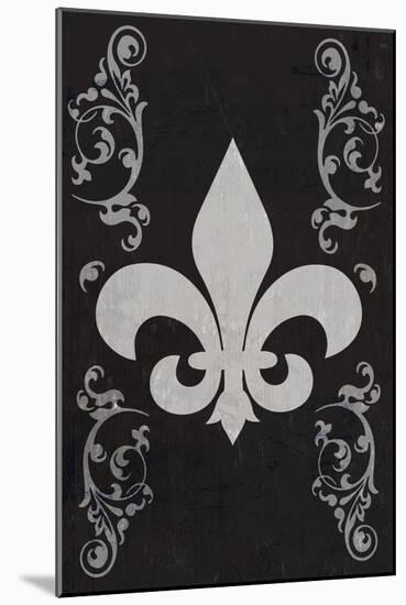 Flourish and Fleur de Lis - Black-Lantern Press-Mounted Art Print