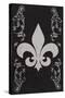 Flourish and Fleur de Lis - Black-Lantern Press-Stretched Canvas