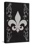 Flourish and Fleur de Lis - Black-Lantern Press-Stretched Canvas