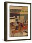 Flourishing Nihonbashi Section of Tokyo, (Tokyo Nihonbashi Han Ei No Z) Triptych-Utagawa Yoshitora-Framed Giclee Print