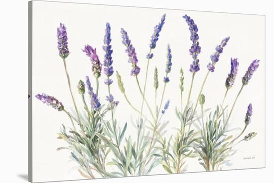 Floursack Lavender V on Linen-Danhui Nai-Stretched Canvas