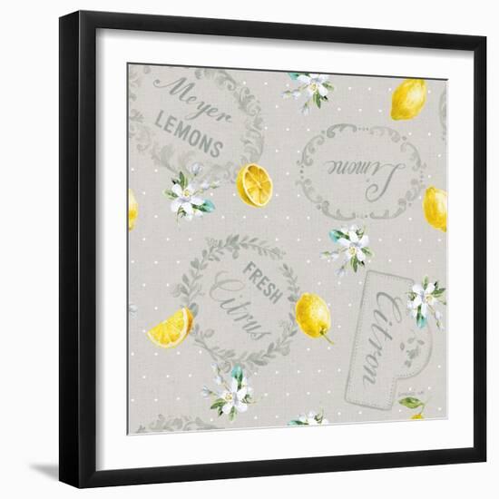 Floursack Lemon Pattern V-Danhui Nai-Framed Art Print