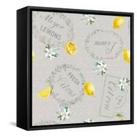 Floursack Lemon Pattern V-Danhui Nai-Framed Stretched Canvas