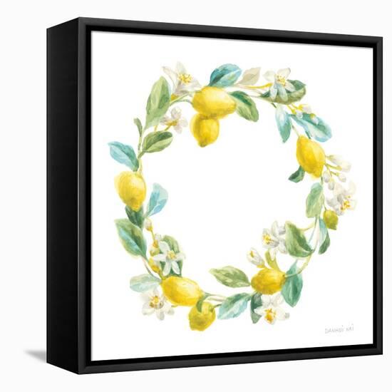 Floursack Lemon V on White-Danhui Nai-Framed Stretched Canvas