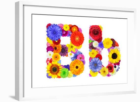 Flower Alphabet Isolated On White - Letter B-tr3gi-Framed Art Print