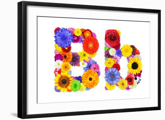 Flower Alphabet Isolated On White - Letter B-tr3gi-Framed Art Print