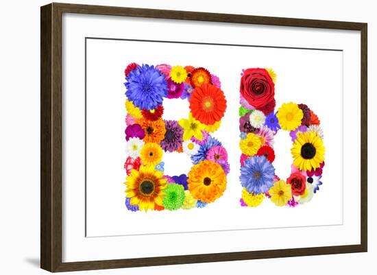 Flower Alphabet Isolated On White - Letter B-tr3gi-Framed Art Print