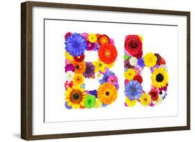 Flower Alphabet Isolated On White - Letter B-tr3gi-Framed Art Print