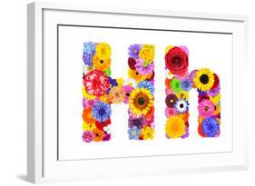 Flower Alphabet Isolated On White - Letter H-tr3gi-Framed Art Print