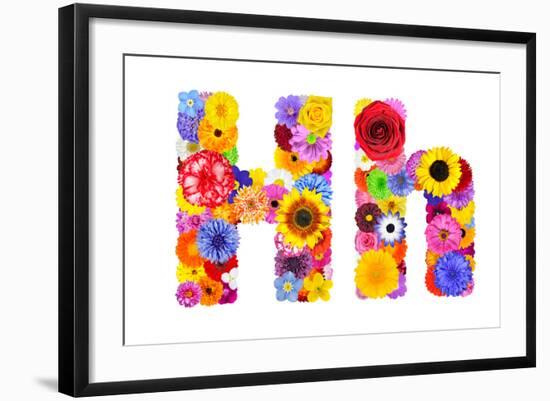 Flower Alphabet Isolated On White - Letter H-tr3gi-Framed Art Print