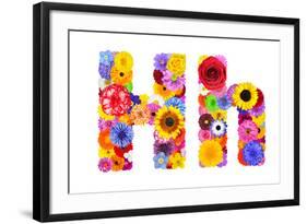 Flower Alphabet Isolated On White - Letter H-tr3gi-Framed Art Print