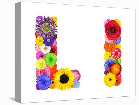 Flower Alphabet Isolated On White - Letter L-tr3gi-Stretched Canvas