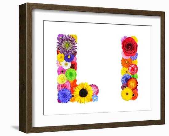 Flower Alphabet Isolated On White - Letter L-tr3gi-Framed Art Print