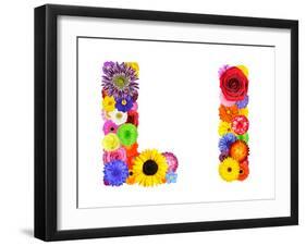 Flower Alphabet Isolated On White - Letter L-tr3gi-Framed Art Print