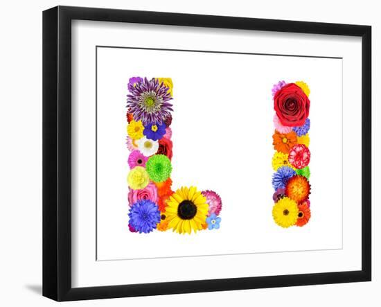 Flower Alphabet Isolated On White - Letter L-tr3gi-Framed Art Print