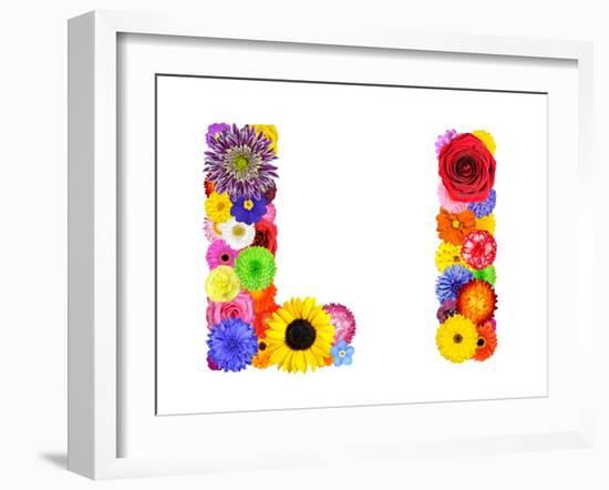 Flower Alphabet Isolated On White - Letter L-tr3gi-Framed Art Print