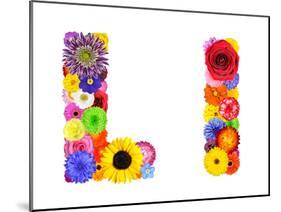 Flower Alphabet Isolated On White - Letter L-tr3gi-Mounted Art Print