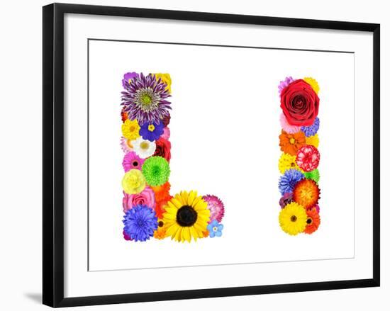 Flower Alphabet Isolated On White - Letter L-tr3gi-Framed Art Print