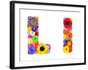 Flower Alphabet Isolated On White - Letter L-tr3gi-Framed Art Print