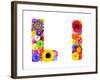 Flower Alphabet Isolated On White - Letter L-tr3gi-Framed Art Print