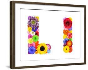 Flower Alphabet Isolated On White - Letter L-tr3gi-Framed Art Print