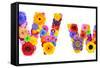 Flower Alphabet Isolated On White - Letter W-tr3gi-Framed Stretched Canvas