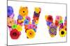 Flower Alphabet Isolated On White - Letter W-tr3gi-Mounted Art Print