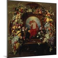 Flower and Fruit Garlands and the Ascension, 1630-40-Frans Snyders-Mounted Giclee Print