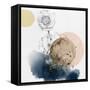 Flower and Watercolor Circles-Bay Solace-Framed Stretched Canvas