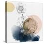 Flower and Watercolor Circles-Bay Solace-Stretched Canvas