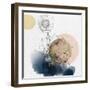Flower and Watercolor Circles-Bay Solace-Framed Art Print