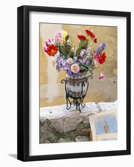 Flower Arrangement, Eze, Alpes-Maritimes, Cote d'Azur, Provence, France-Ruth Tomlinson-Framed Photographic Print