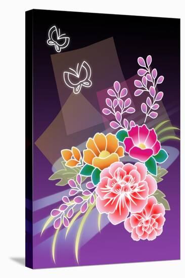 Flower Arrangement Purple-Ikuko Kowada-Stretched Canvas