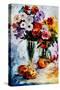 Flower Arrangement-Leonid Afremov-Stretched Canvas